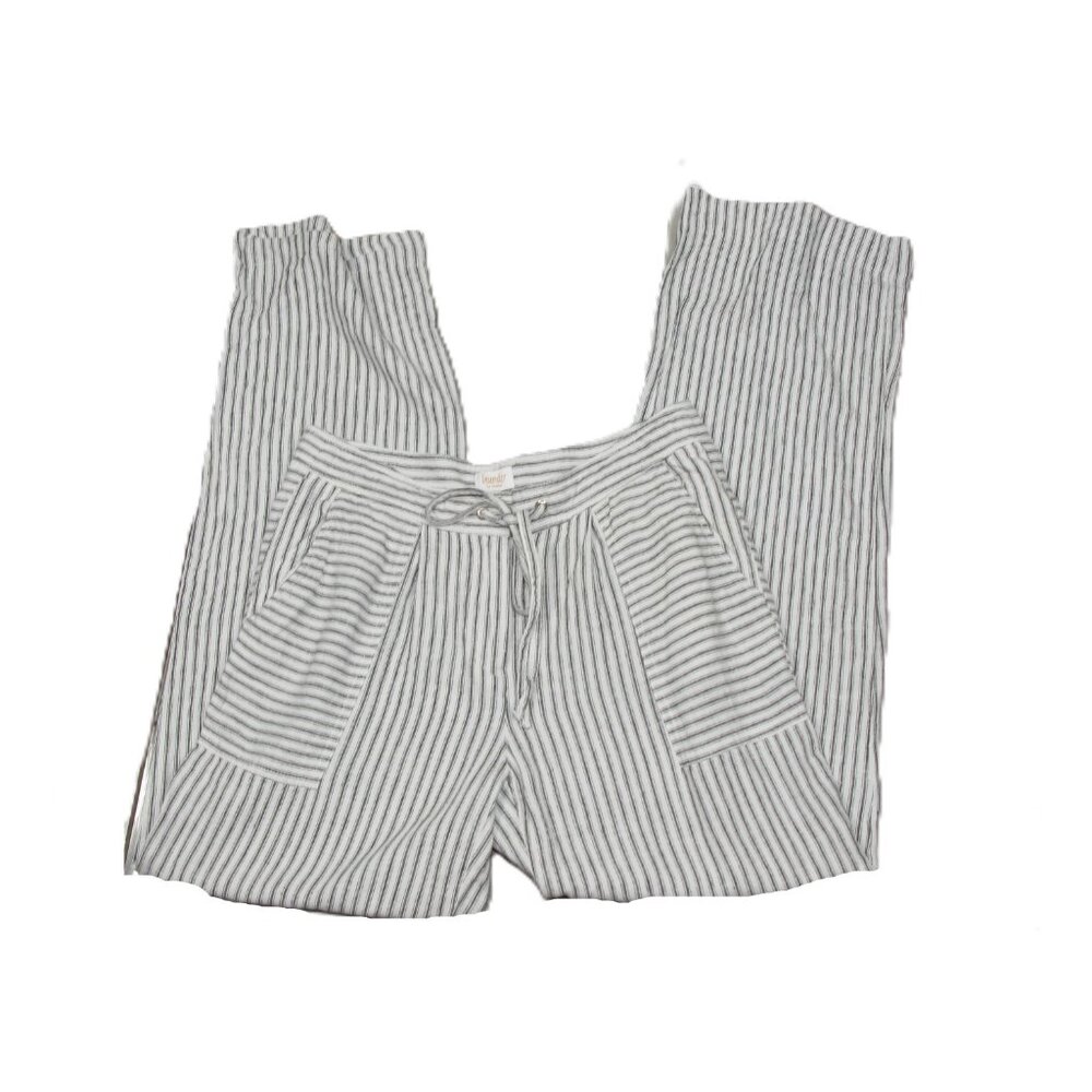 Laundry by Shelli Segal Gray/White Linen Blend Pants Size 6